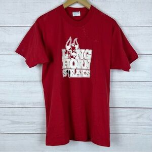 Vintage Long Horn Steaks Restaurant T-Shirt Adult Large Red 80s